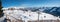 ELLMAU, TIROL/AUSTRIA, December 30th 2019 - mountain panorama Skiwelt Hartkaiser slope with chairlift and lots of skiers
