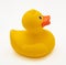 Î¥ellow rubber duck isolated on white, above view