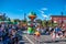 Elmo and dancers in Sesame Street Christmas Parade at Seaworld 59