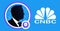 Elon Musk profile and CNBC logo. Elon Musk was interviewed by CNBC host after the 2023 Tesla shareholder meeting in Austin, Texas