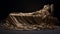 Elongated And Dramatic: Hyper-realistic Sculpture Of A Woman On A Gold Silk Bed