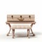 Elongated And Dramatic Suitcase And Stool On White Background