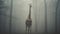 Elongated Giraffe In Foggy Forest - Surreal Artwork