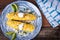 Elote Mexican corn with cheese herbs and lime
