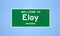 Eloy, Arizona city limit sign. Town sign from the USA.