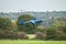 ELSTREE, LONDON, ENGLAND- 17 October 2021: McDonnell Douglas 600N Turbine Helicopter taking off from London Elstree Aerodrome