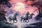 Elusive centaurs galloping through moonlit meadows - Generative AI