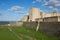 Elvas city castle with garden on the outside in Alentejo, Portugal