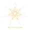 Elven star, symbol magician star. Protective amulet. Pagan vector in gold color on white background. Line art. Esoteric