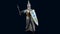 Elven warrior 3d render, fantasy swordsman and spearman 3d model