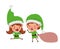 Elves couple with gift bag avatar character