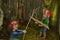 Elves Picking Firewood On The Route Of The Encantau Camin In The Council Of Llanes. Nature, Travel, Landscapes, Forests, Fantasy.