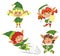 Elves or Santa Helpers Isolated Cartoon Characters