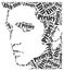 Elvis Presley portrait. Word cloud illustration.