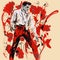 Elvis Presley In Red Pants A Romantic Illustration In Gutai Style