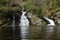 Elzbach waterfall on a walking trail