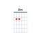 Em guitar chord icon. Basic guitar chords vector isolated on white
