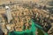 Emaar building and downtown, View from Burj Khalifa, Dubai, United Arab Emirates, Middle East.