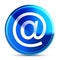 Email address icon glassy vibrant sky blue round button illustration