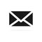 Email black icon. Outline envelope sign isolated on the white