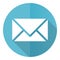 Email blue flat design vector icon, envelope concept illustration