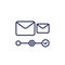 email campaign line icon on white