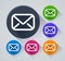 Email circle icons with shadow