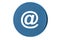 Email circle web glossy icon. Mail button icon. Email Blue Button isolated on white. high resolution