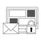 Email computer screen security in black and white