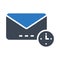 Email deadline glyph color vector icon