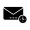 Email deadline glyph flat vector icon