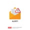 email envelope attention warning attacker alert sign with exclamation mark. internet danger concept. shield line icon for VPN.