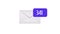 Email envelope with notification counter, Receiving hundreds of subscription emails. New message notifications animation