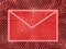 Email envelope on red binary code background. Phishing hacker attack