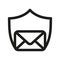 Email or envelope security. Vector illustration. Emailing and communication Shield. Data protection and security