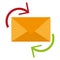 Email envelope with send and receive arrows