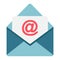 Email flat icon, envelope and website