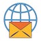 Email global shere symbol isolated blue lines