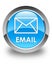 Email glossy cyan blue round button