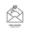 Email hacking line icon. Bomb explodes mail sign. Symbol of computer virus, phishing, scam. Editable stroke