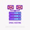 Email hosting thin line icon. Modern vector illustration