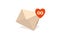 Email icon with endless love. Heart shaped incoming email notifications