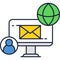 Email icon flat vector computer mail marketing