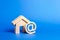 Email icon and house. Contacts for business, home page, home address. communication on Internet. Internet and global communication