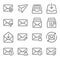 Email icon illustration vector set. Contains such icon as Inbox, Sent, Attached, Privacy, Edit, Read, Unread and more. Expanded St