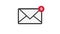 Email Icon With Red Counter On White Background. E-Mail Notification With Counter. Inbox E-Mail.