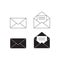 Email icon vector set, Envelope sign, Mail symbol. Vector illustration