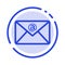 Email, Inbox, Mail Blue Dotted Line Line Icon