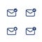 Email, inbox, mail vector icons on white