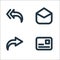 email line icons. linear set. quality vector line set such as postcard, send, open mail